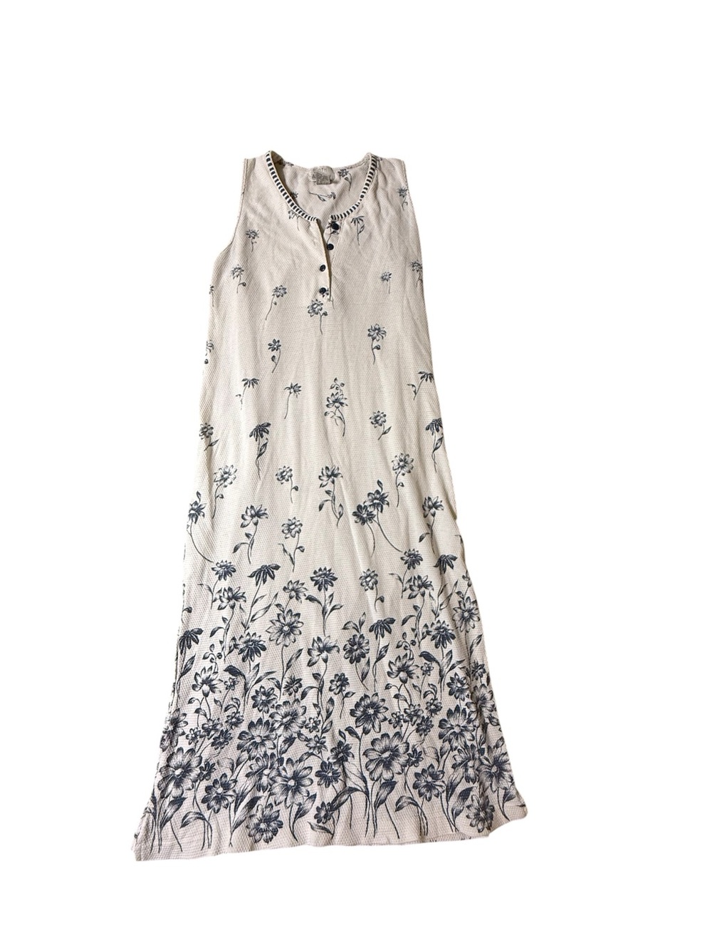 Earth Angels Sz XS White Floral Sleeveless Nightgown Chemise